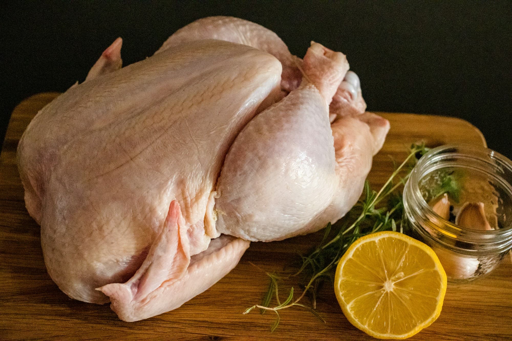 Whole birds and parts, fresh or frozen.